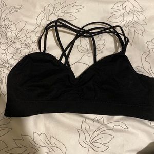 Black bralette strappy back
